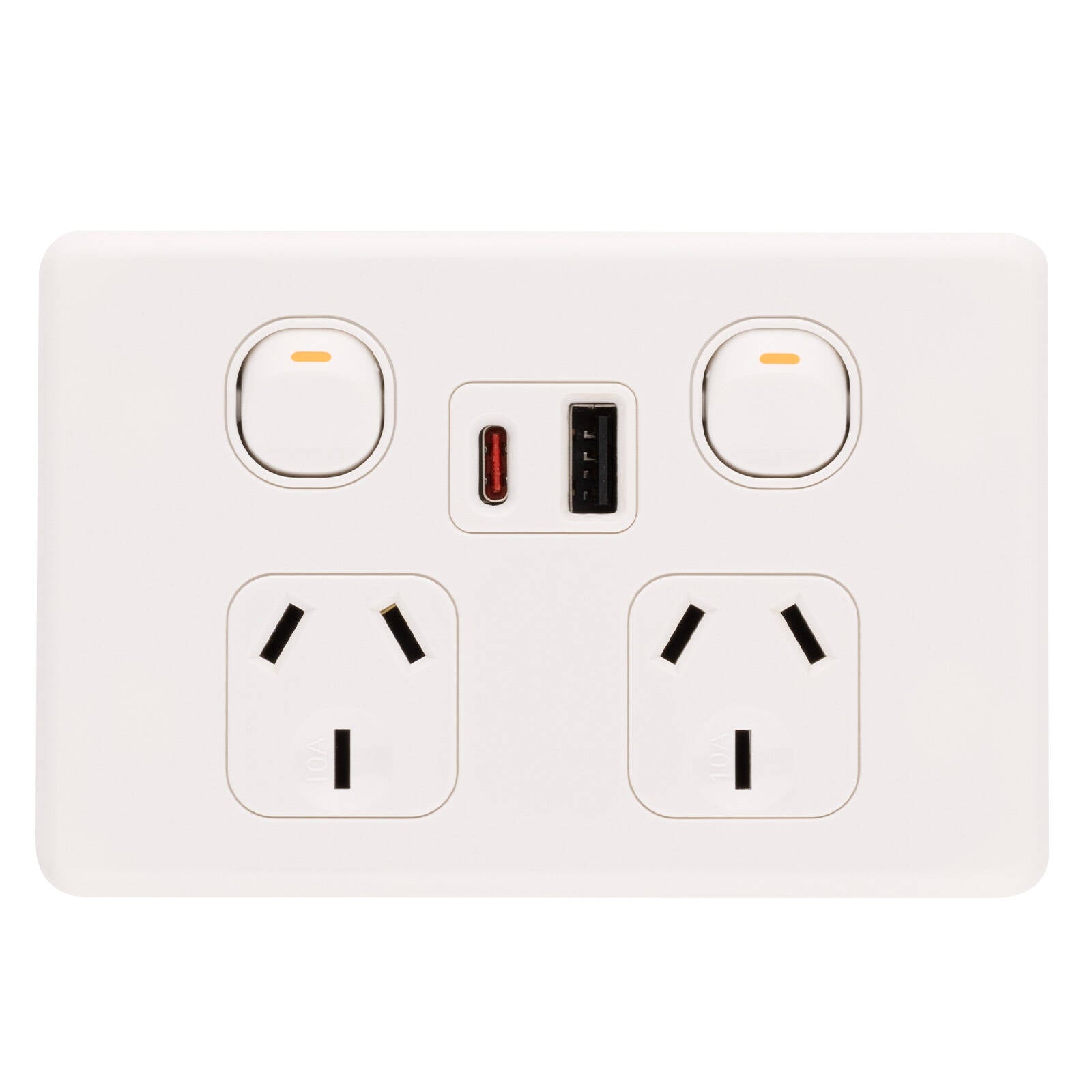 DETA S-line Low Profile Double Power Point with USB-A & USB-C PD20W Fast Charging Indoor