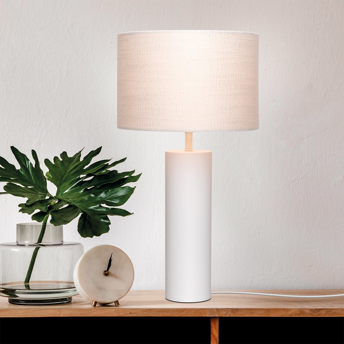 Verve Design 42cm Sierra Lamp Base - Matte White - Indoor Use - Corrosion Resistant - SuperSaverAU - view 3