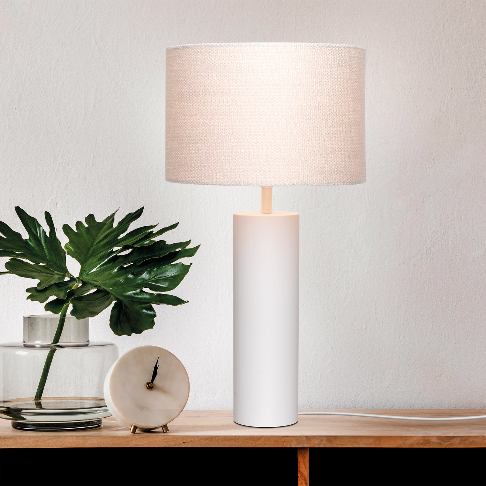 Verve Design Sierra 42cm Matte White Metal Lamp Base E27 40W AM24