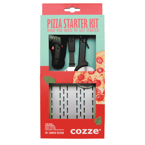 COZZE Pizza Oven 3 Piece Starter Kit with Pizza Peel, Cutter & Thermometer