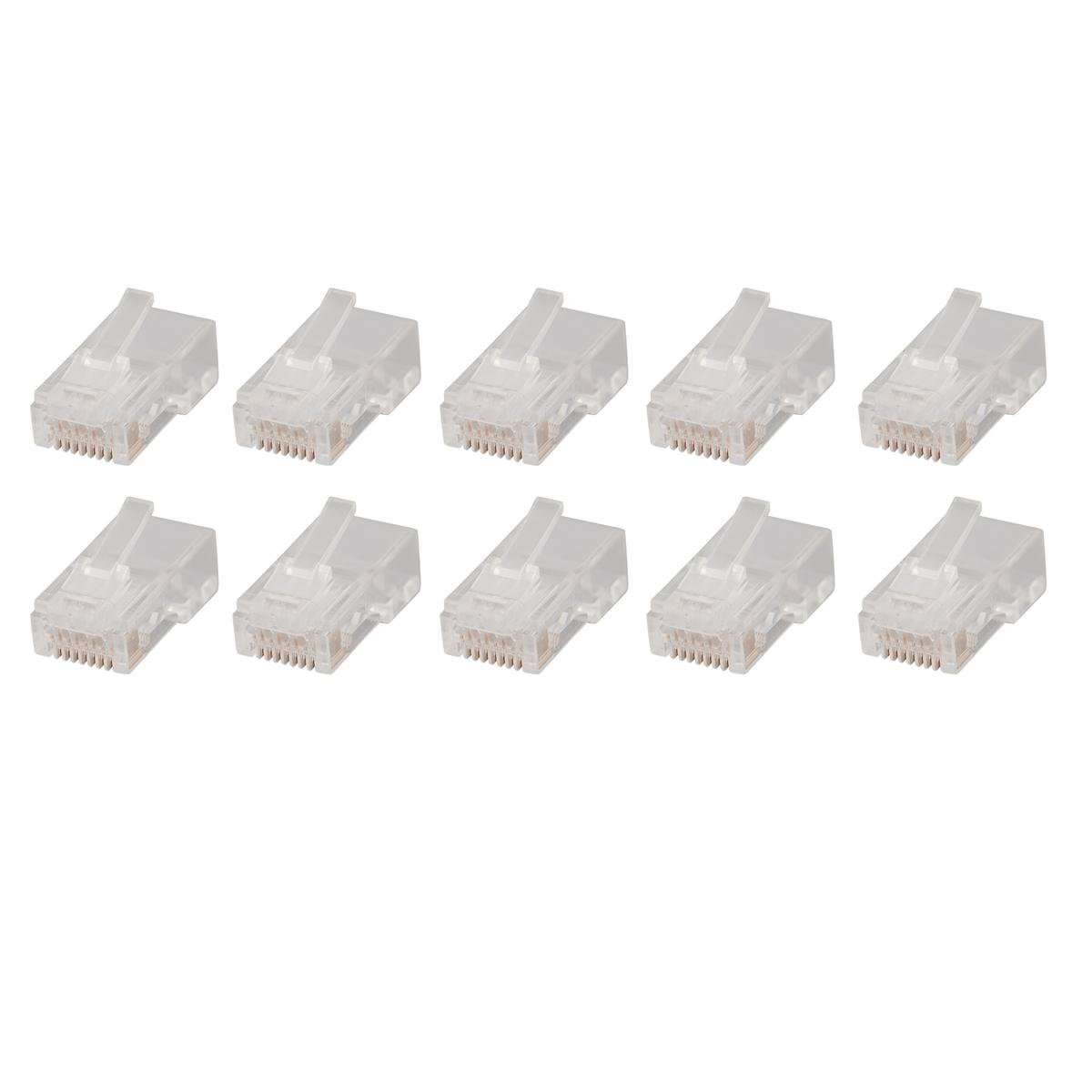Antsig RJ45 Connectors for CAT5 Cable - 10 Pack, Gold Plated Polycarbonate