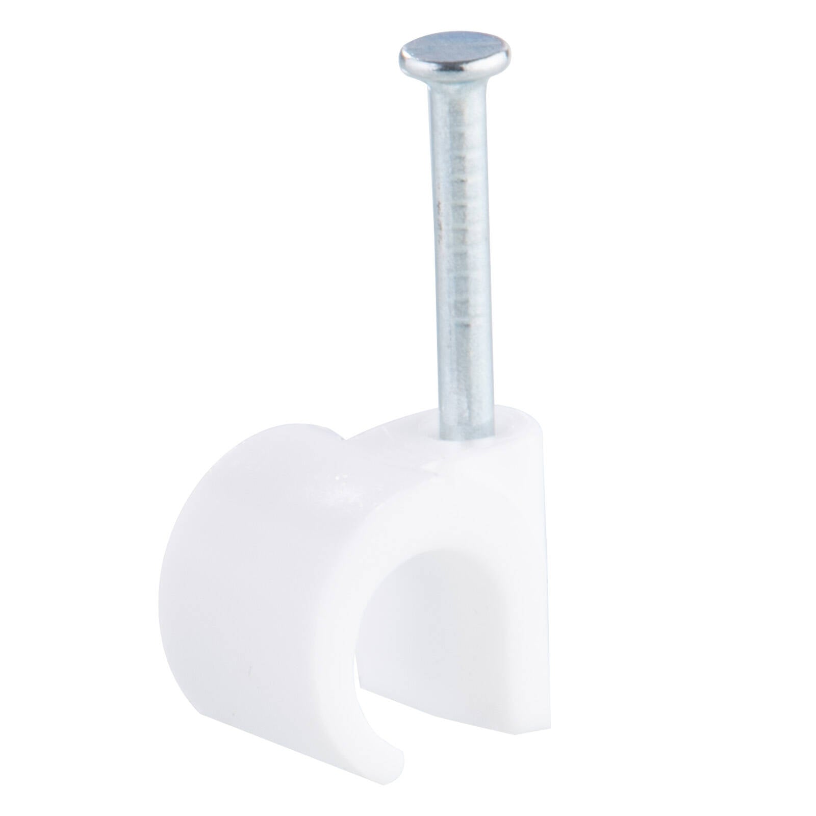 DETA 10mm White Hook Cable Clips Plastic 100 Pack