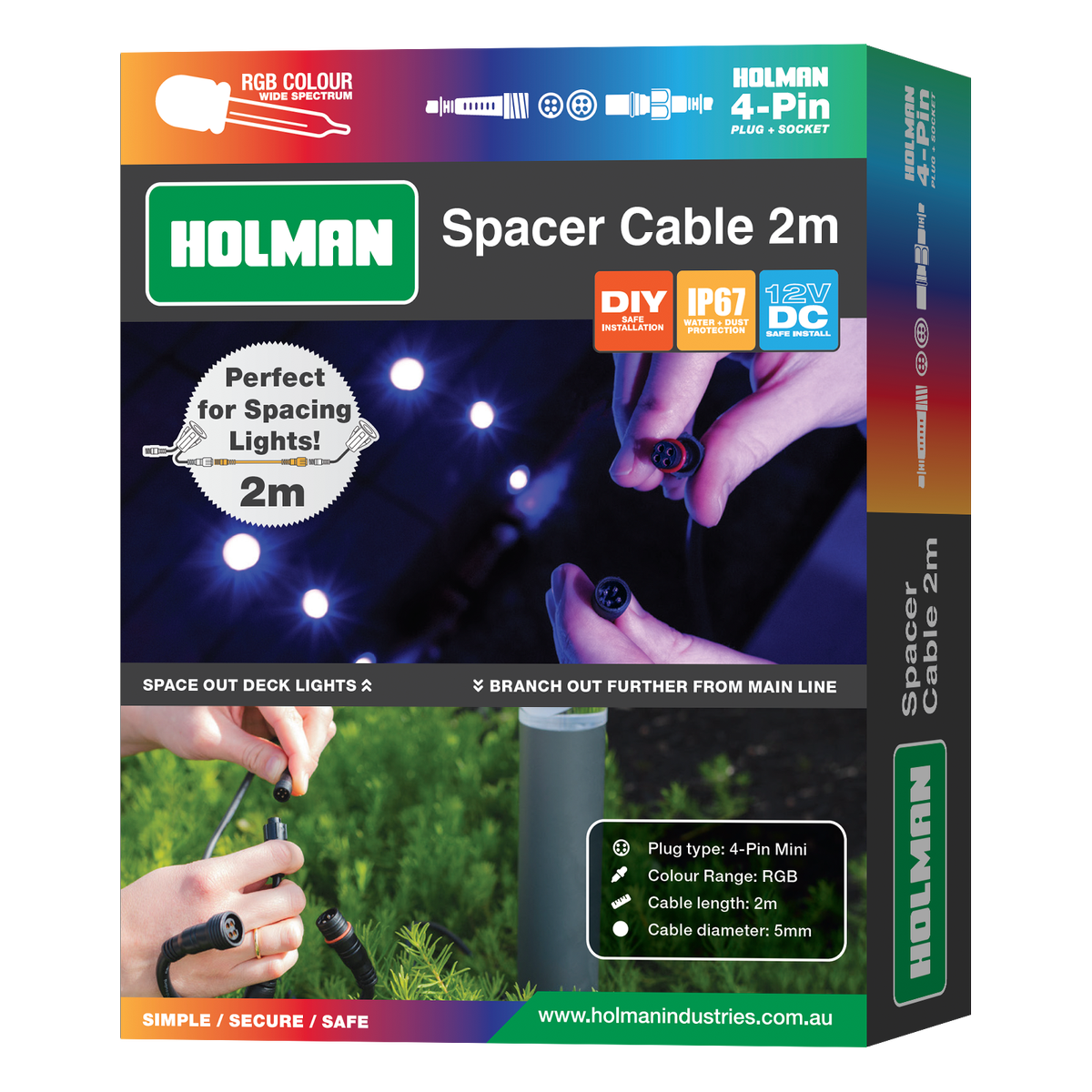 Holman RGB Colour Connection Tee - 100mm - Weather Resistant - Outdoor Use - SuperSaverAU - view 1