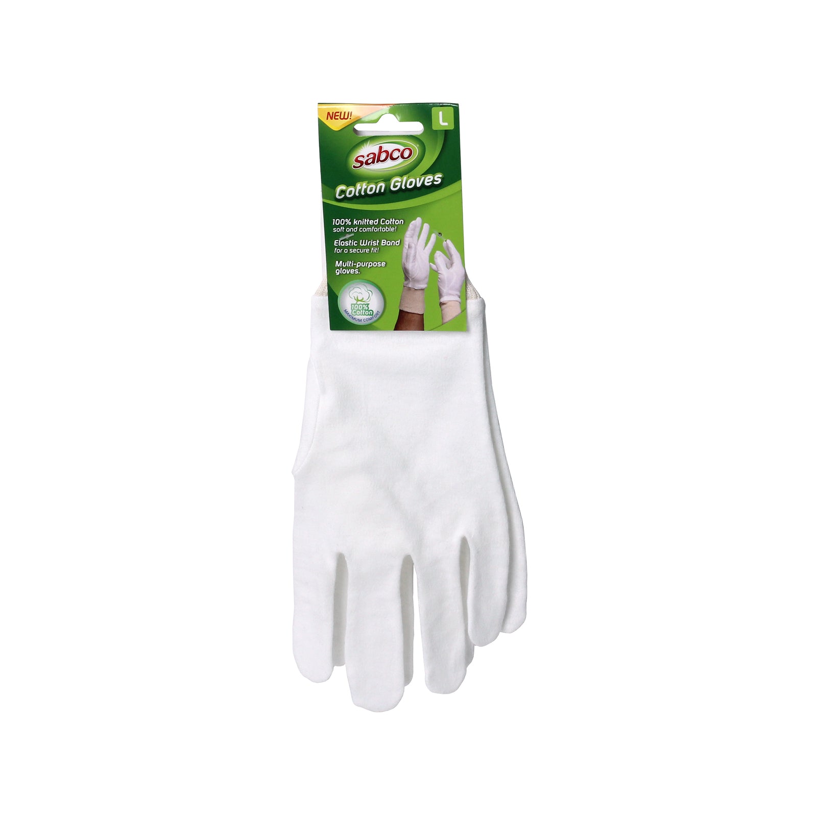 Sabco Premium Cotton Gloves Large 1 Pair White 100 Percent Cotton