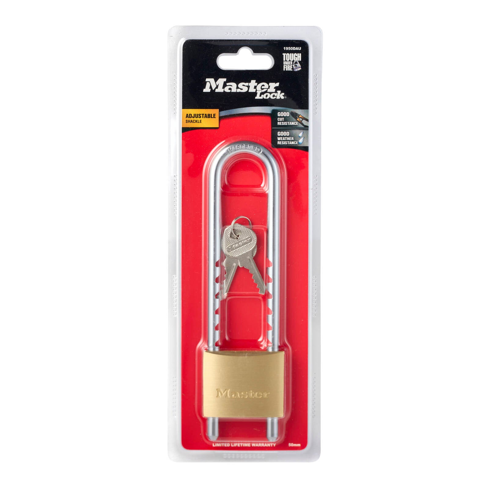 Master Lock 50mm Solid Brass Adjustable Shackle Padlock
