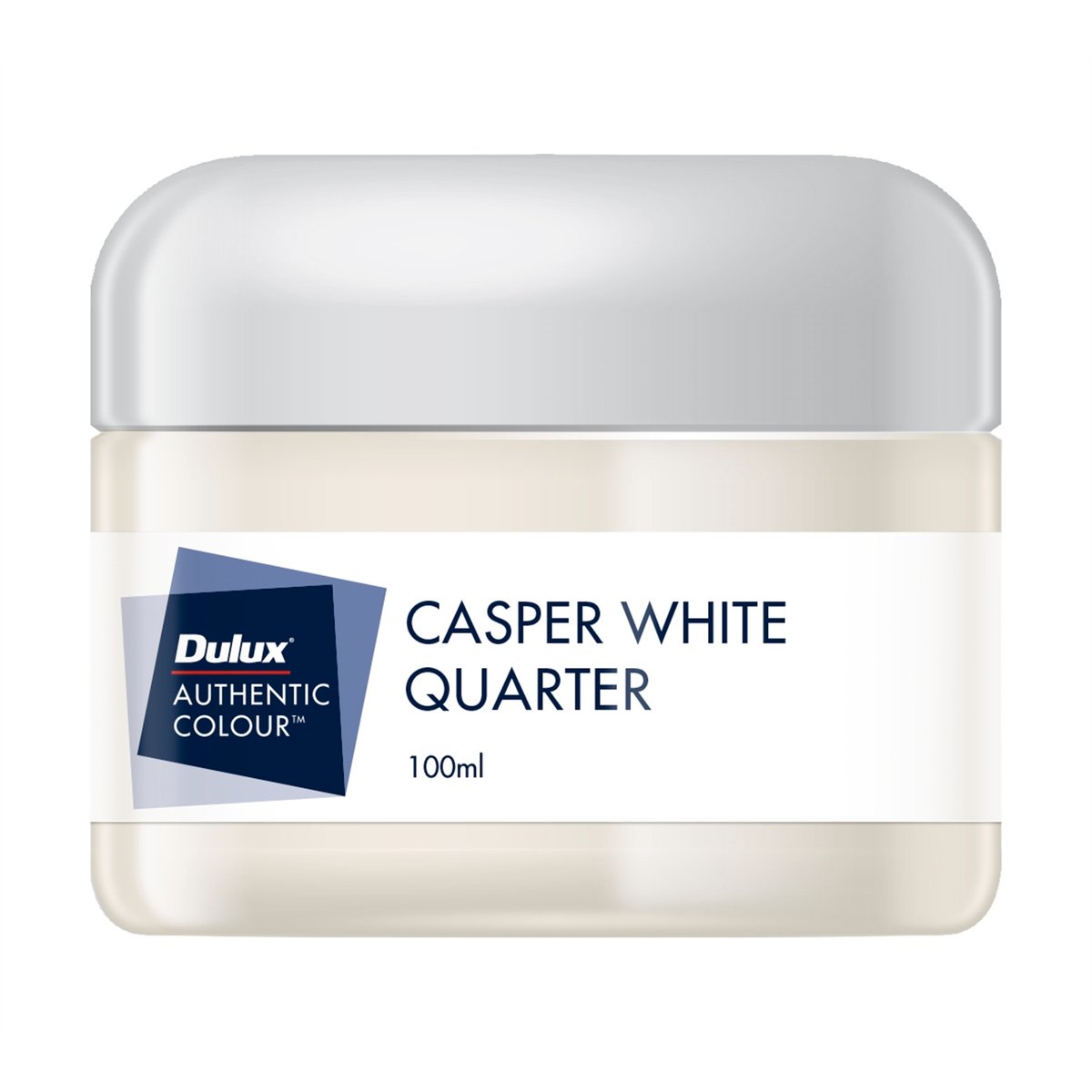 Dulux 100ml Casper White Quarter Low Sheen Sample Pot Water Based