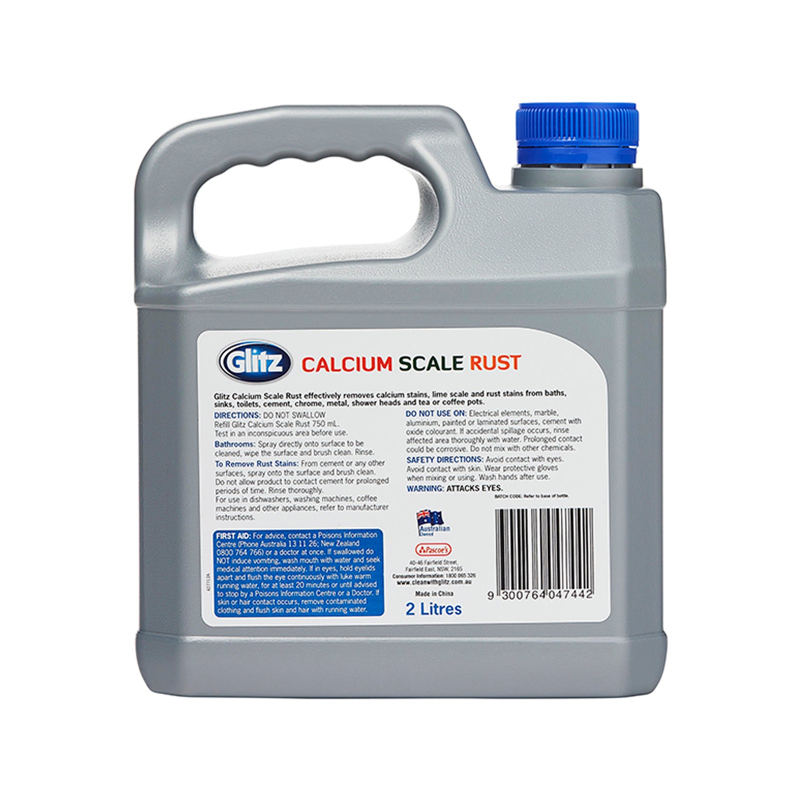 Glitz 2L Calcium, Scale & Rust Remover, HDPE Bottle