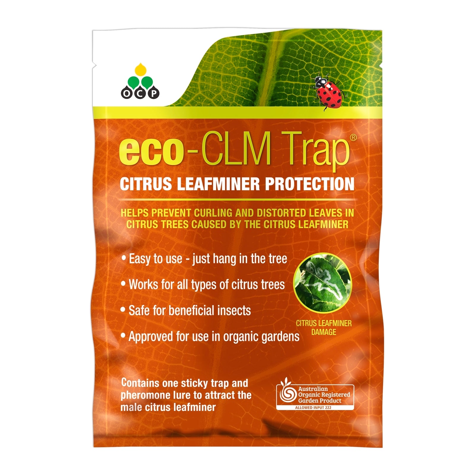 OCP Eco-CLM Trap Citrus Leafminer Control, Fruit & Vegetable Friendly, Non-Hazardous