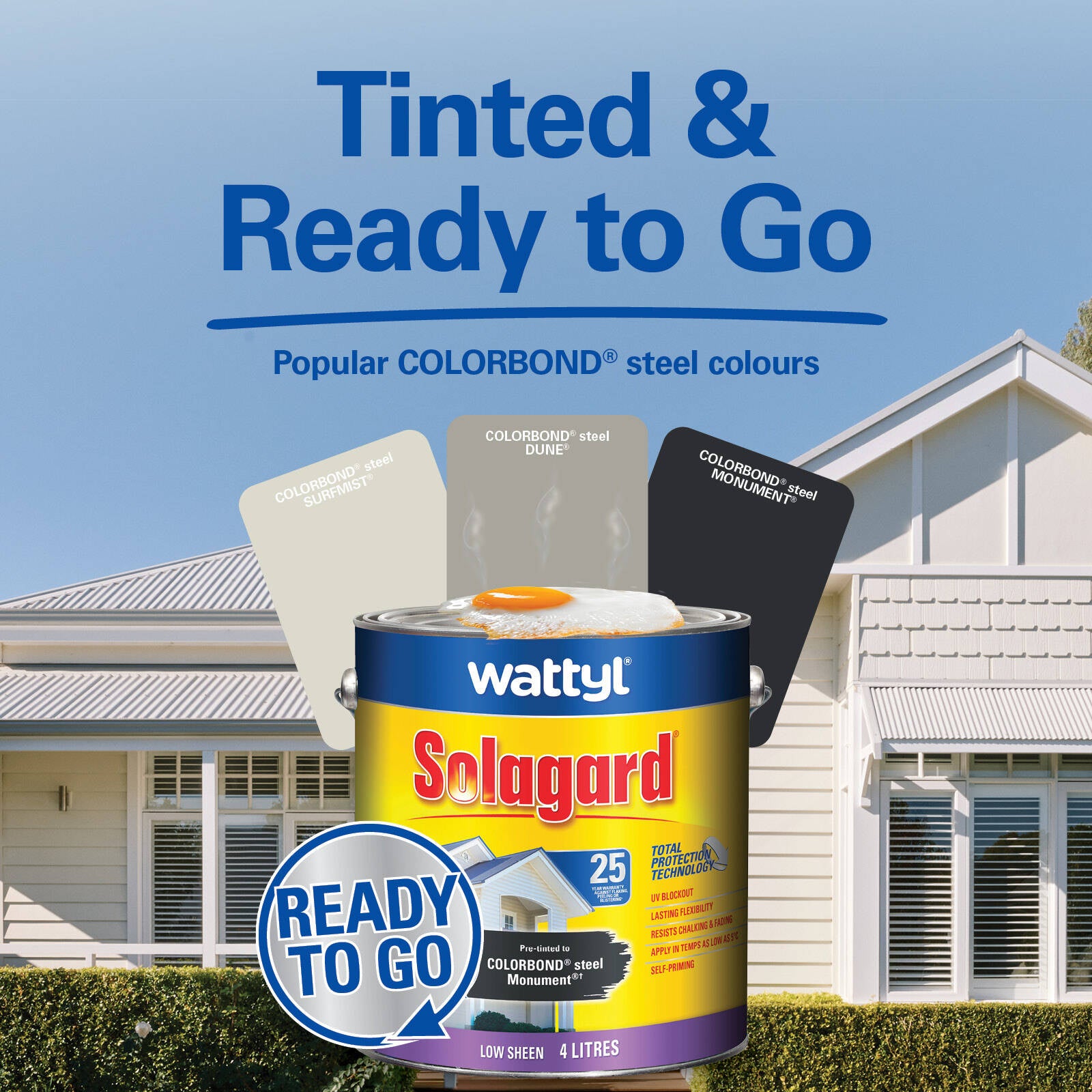 Wattyl Solagard Woodland Grey Low Sheen Pre-Tinted Exterior Paint 4L