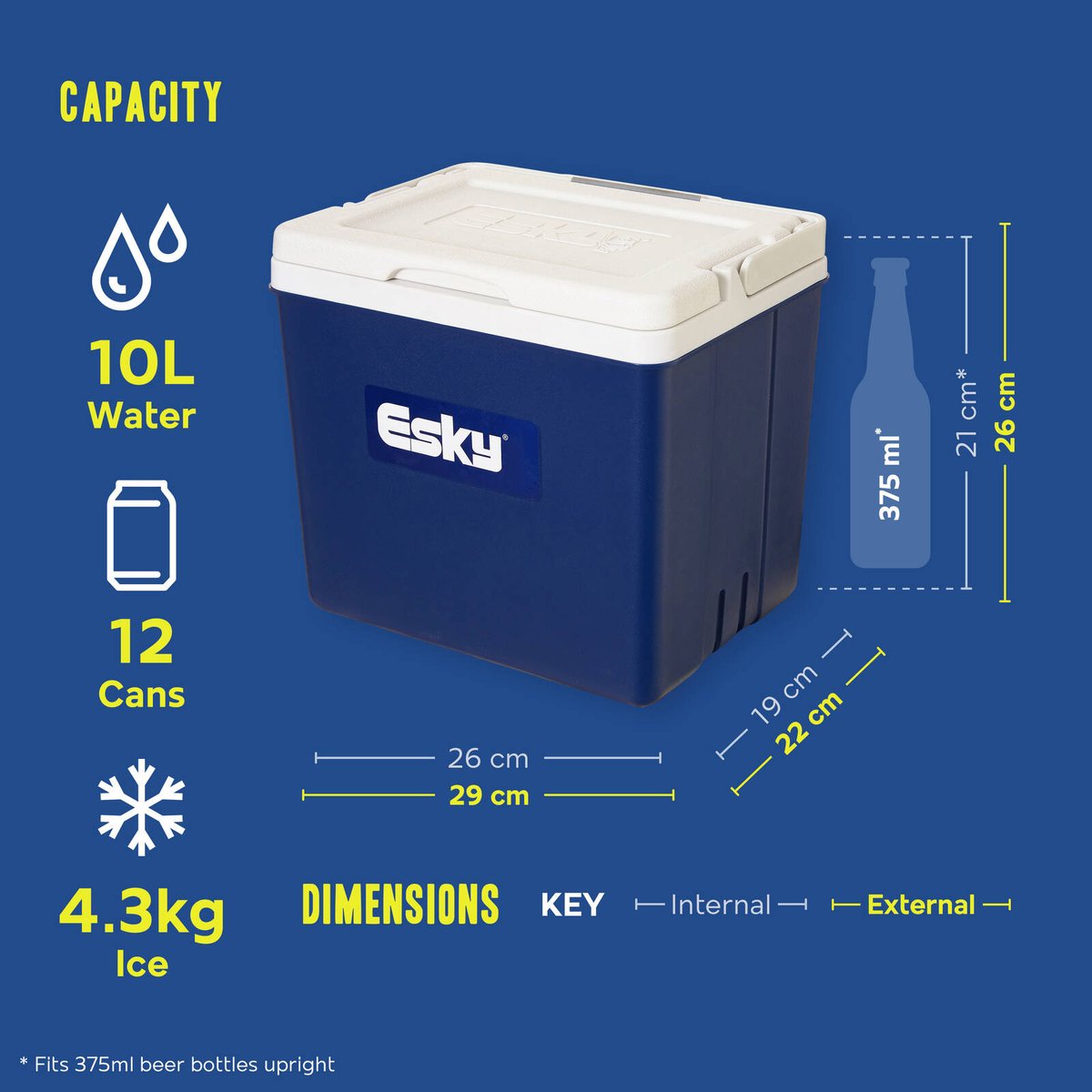 Esky 10L Hard Chilla Cooler Blue Insulated
