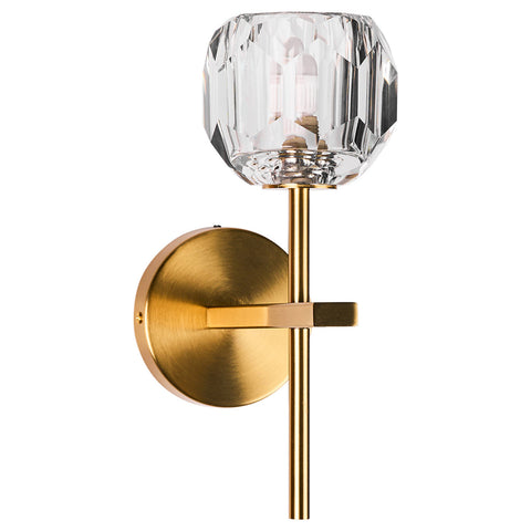 Brilliant Celeste 27.5cm Cut Glass and Satin Brass Vanity Light Indoor 22439/12