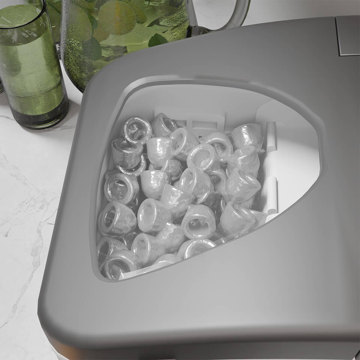 Westinghouse 1.3L portable ice maker - stainless steel - small or large bullet-shaped cubes - WHIM01SS
