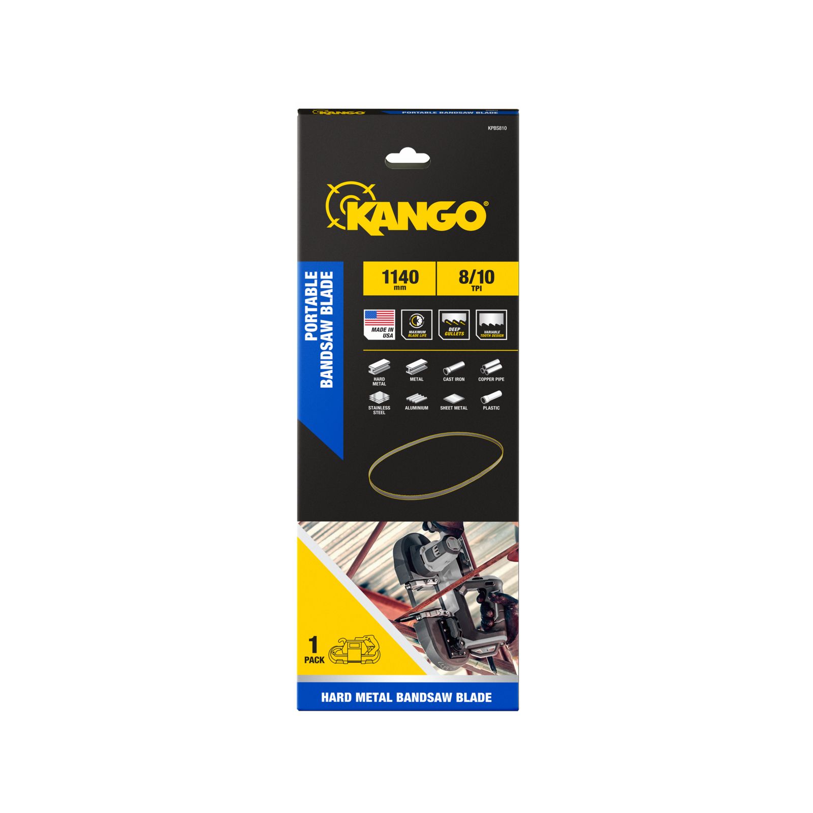 Kango 1140mm 8/10 TPI Portable Bandsaw Blade for Metal & Plastic