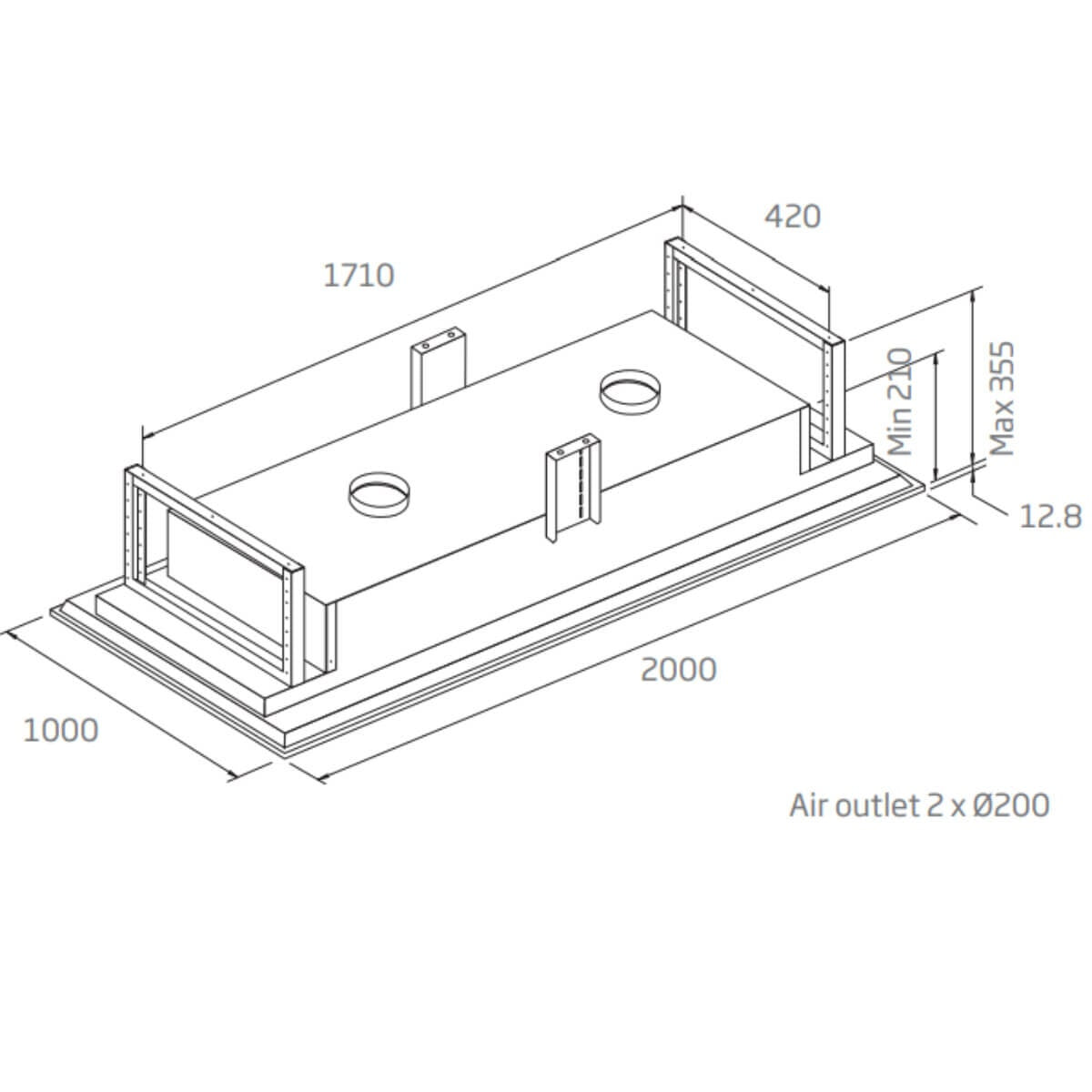 Schweigen Silent Ceiling Cassette Rangehood - 3200m³/h, Remote Control, Stainless Steel - CC-INARTSEPAK