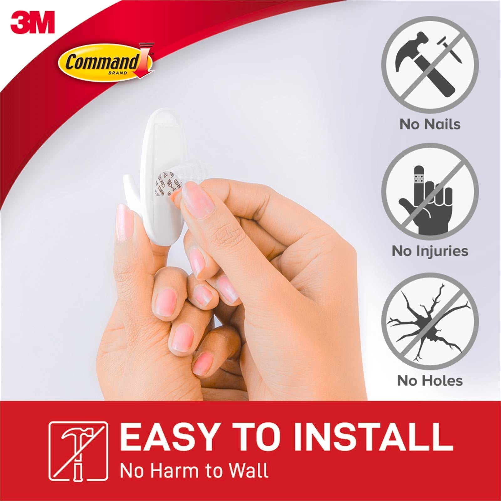 Command Small White Adhesive Hooks, 2 Pack