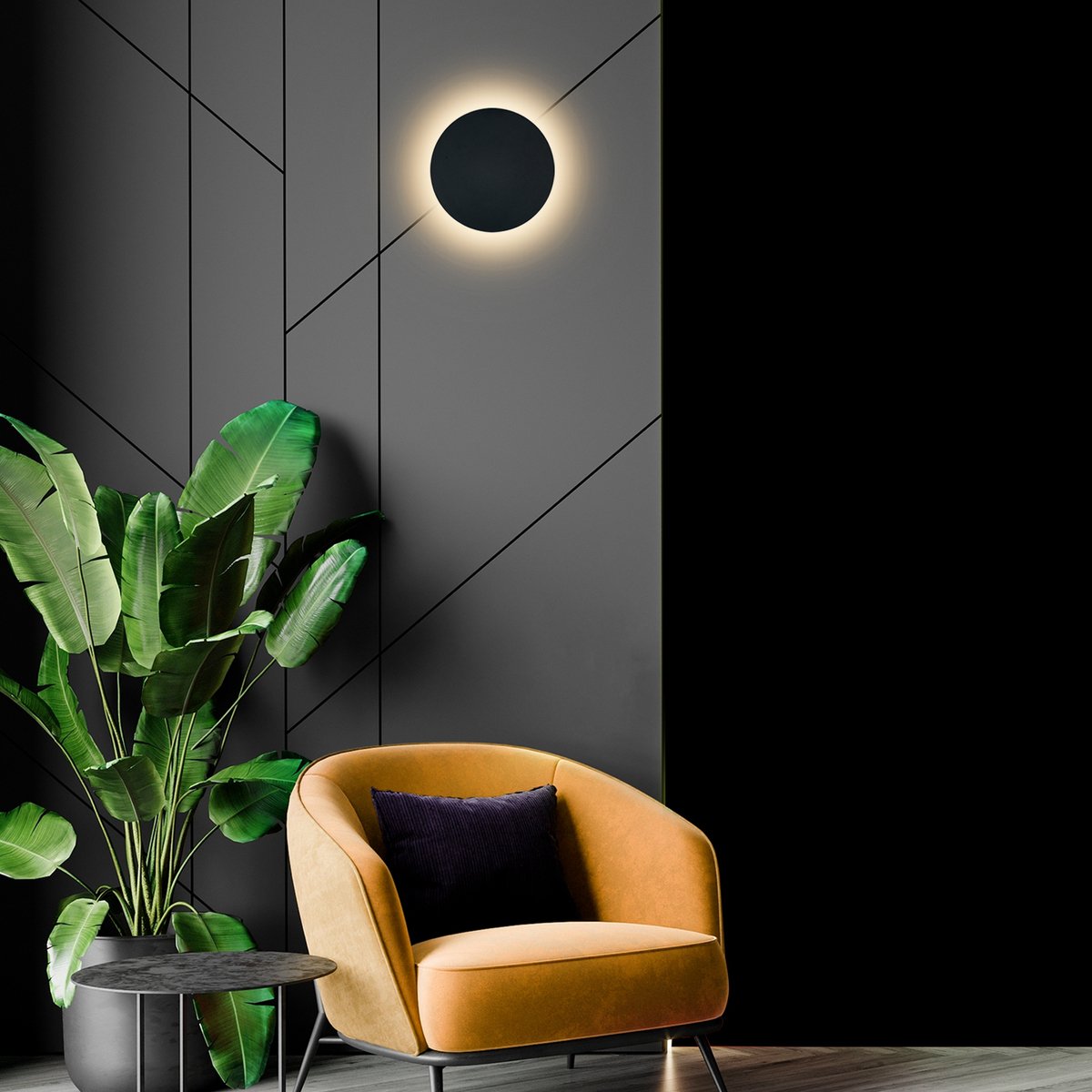 Verve Maxwell 9W LED Interior Wall Light AWL156BK, Matt Black, 3000K Warm White