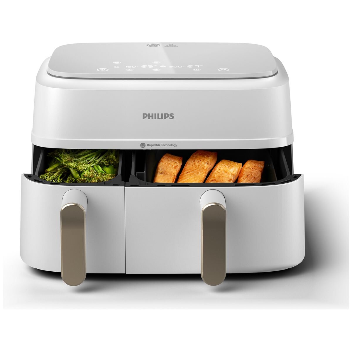 Philips 3000 Series 9L Dual Basket Airfryer XXL - Sync and Copy Functions, White - NA353-10