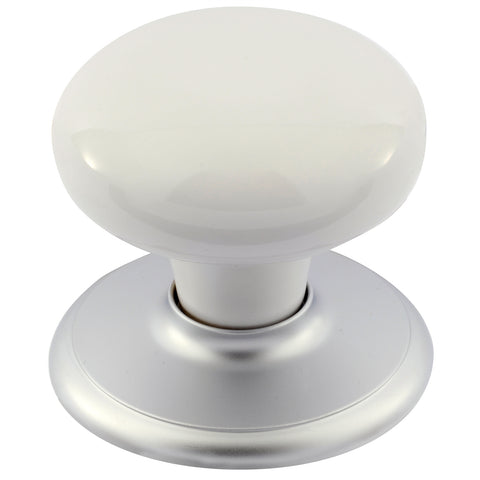 Gainsborough Classic Series Passage Knobset Satin Chrome / White Interior