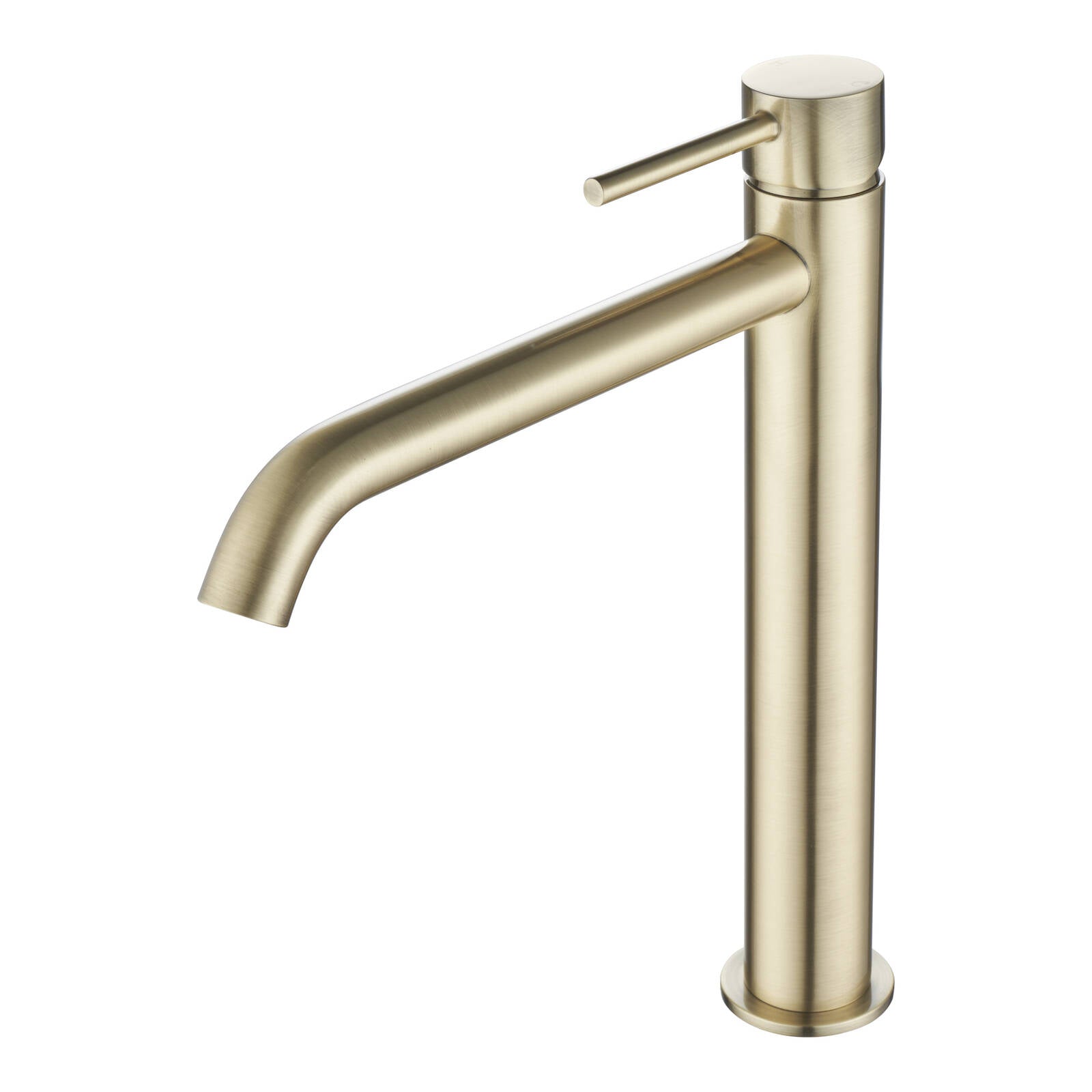Mondella Resonance 25mm Brushed Brass Vessel Basin Mixer, Pin Lever, 304 Stainless Steel, 7.5L/min WELS 4 Star