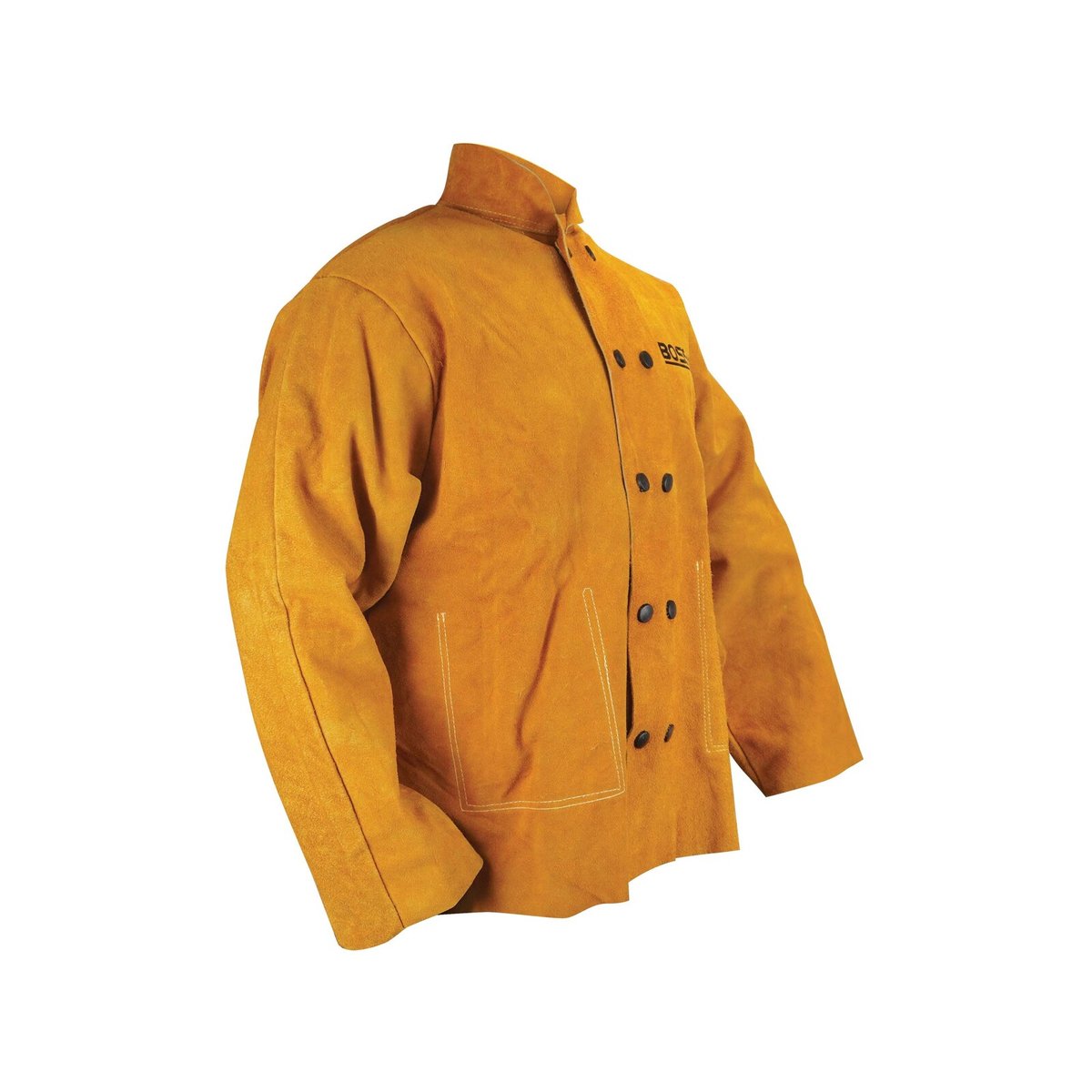 Bossweld Leather Welders Jacket Large with Kevlar Stitching Double Press Stud