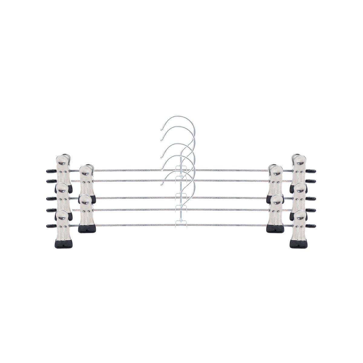All Set Adjustable Metal Clothes Hangers 5 Pack - 35cm - Silver - Durable - SuperSaverAU - view 5