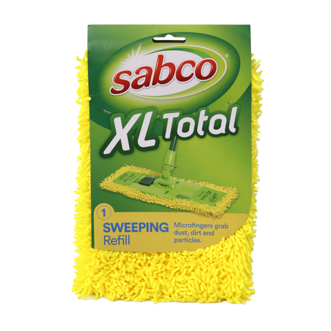 Sabco XL Total Microfibre Mop Dry Pad Refill - 193mm - Yellow - Soft On Floors - SuperSaverAU - view 1
