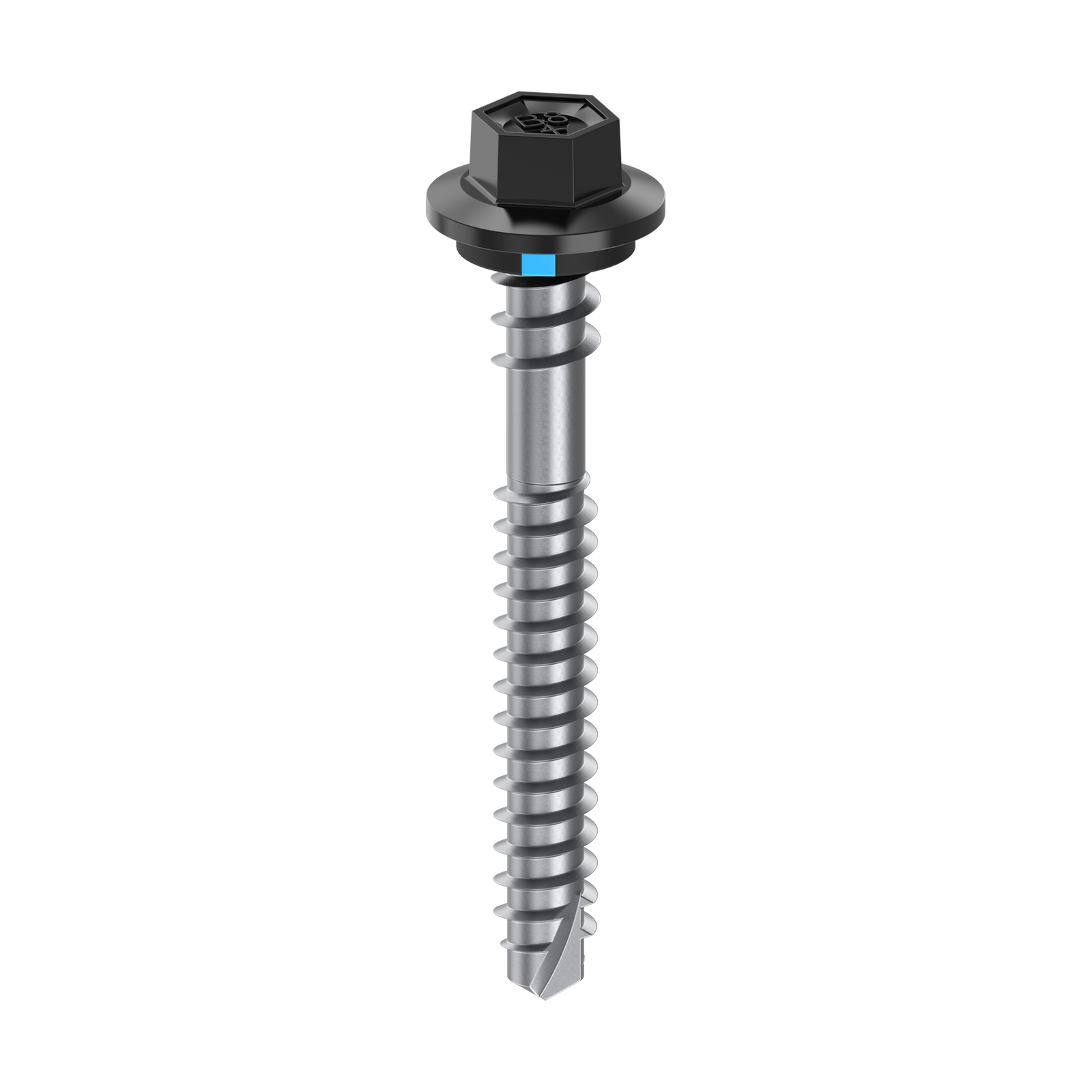 Bremick 6.2 x 50mm Vortex Plus Roofing Screw with Seal, Ebony Hex Head - 100 Box