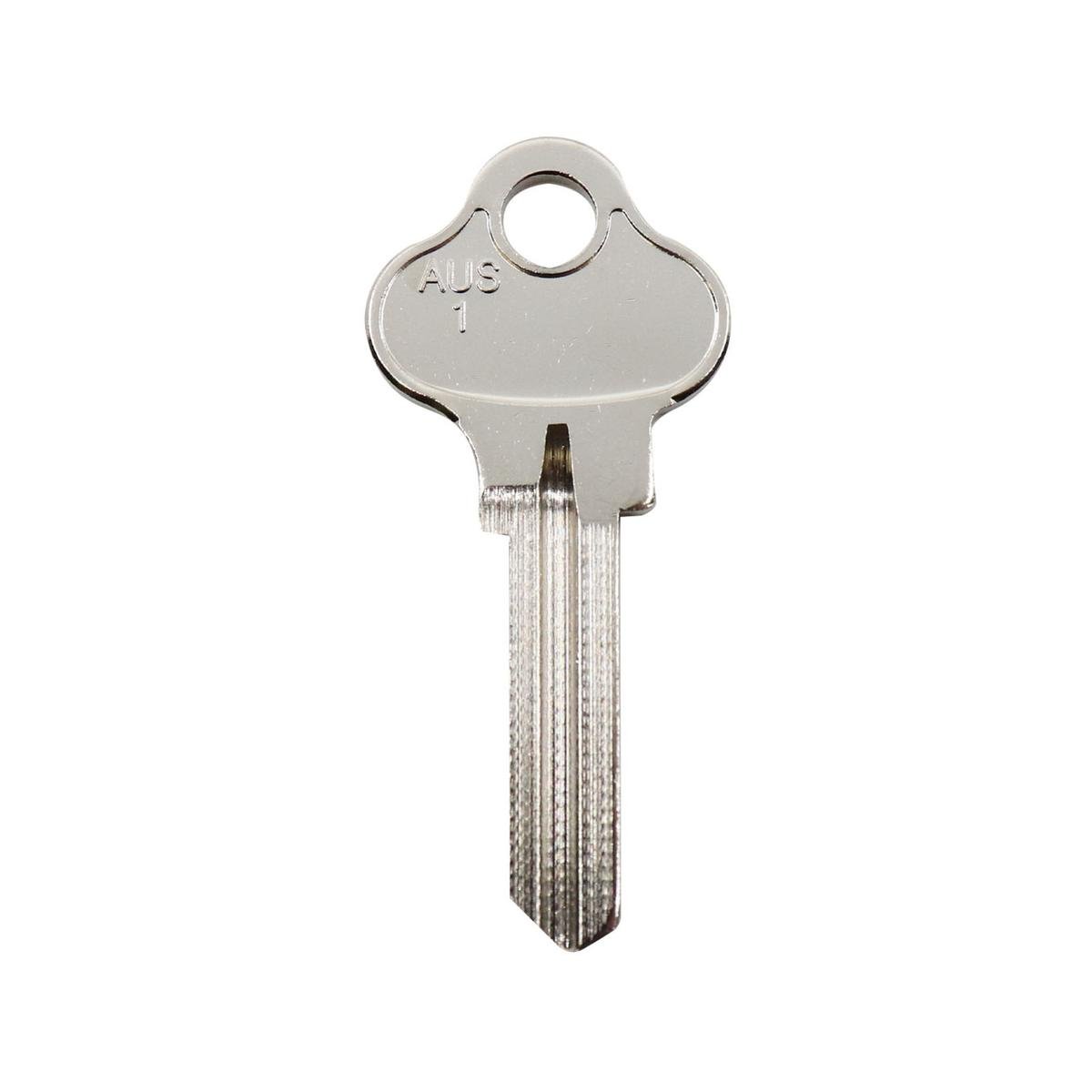 Ehi aus1 Silver Blank Key - Nickel Plated Brass - Compatible with House, Padlock, Locker Keys - SuperSaverAU - view 1