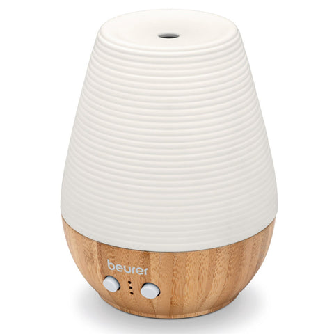 Beurer aroma diffuser - ultrasonic, 180ml tank, colour-changing LED light, bamboo and porcelain - LA40
