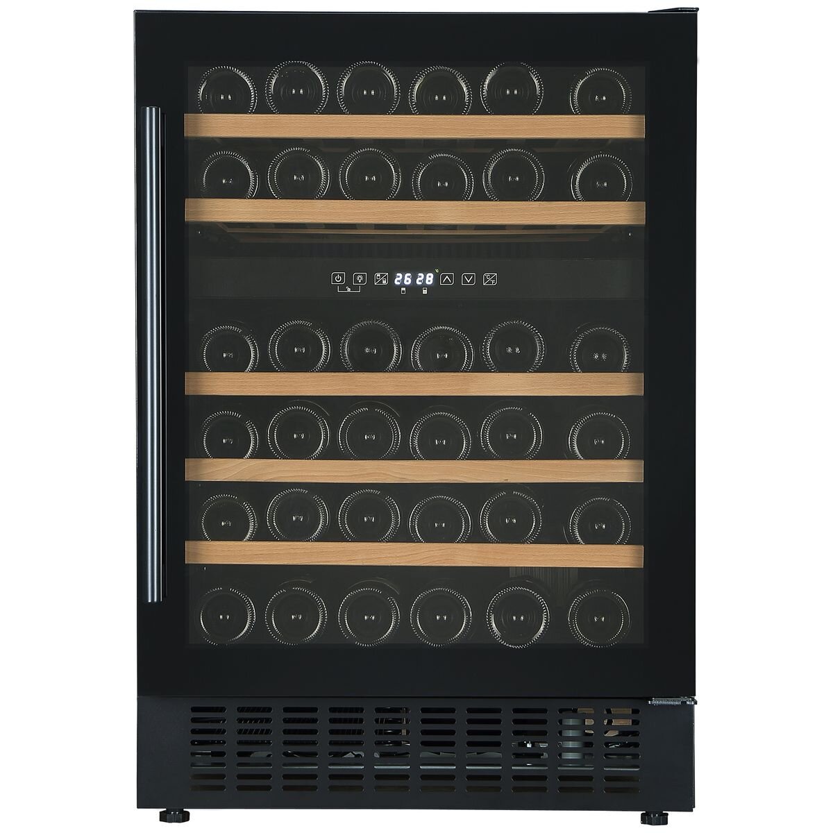 Cantina 46 Bottle Dual Zone Wine Cabinet - Black - Reversible Glass Door - CCWID46B