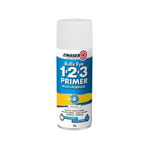 Zinsser Bulls Eye 1-2-3 Bright White Primer Sealer Spray 369g