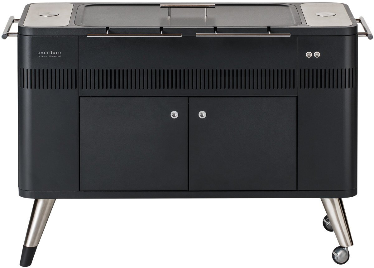 Everdure by Heston Blumenthal Hub Charcoal BBQ - Black, Electric Ignition, Rotisserie - HBCE2B