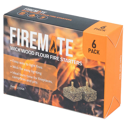 Firemate Wick Wood Flour Fire Starters - 6 Pack - Easy Lighting - Non-Toxic - SuperSaverAU - view 1