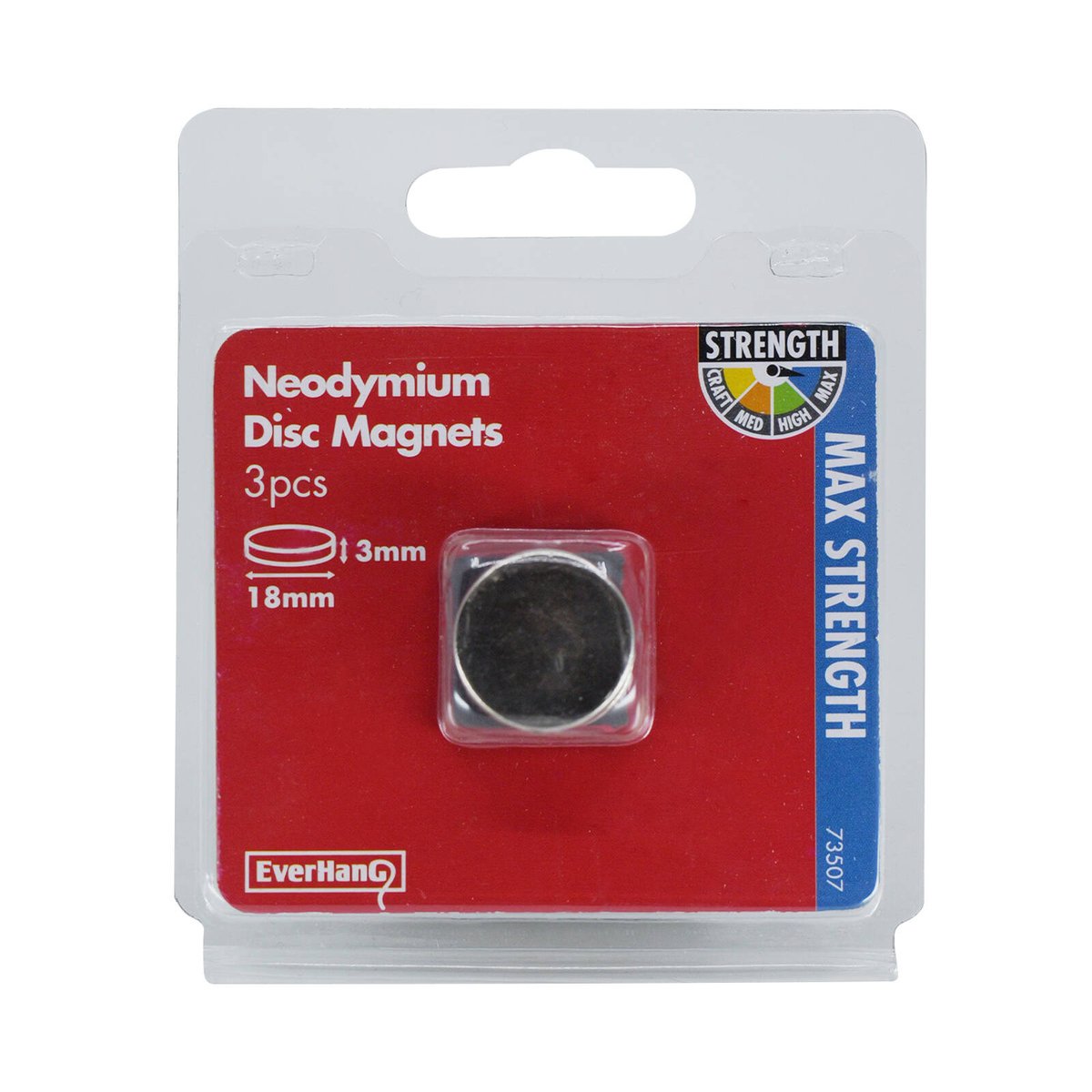Everhang 18mm Rare Earth Neodymium Disc Magnet 3 Pack