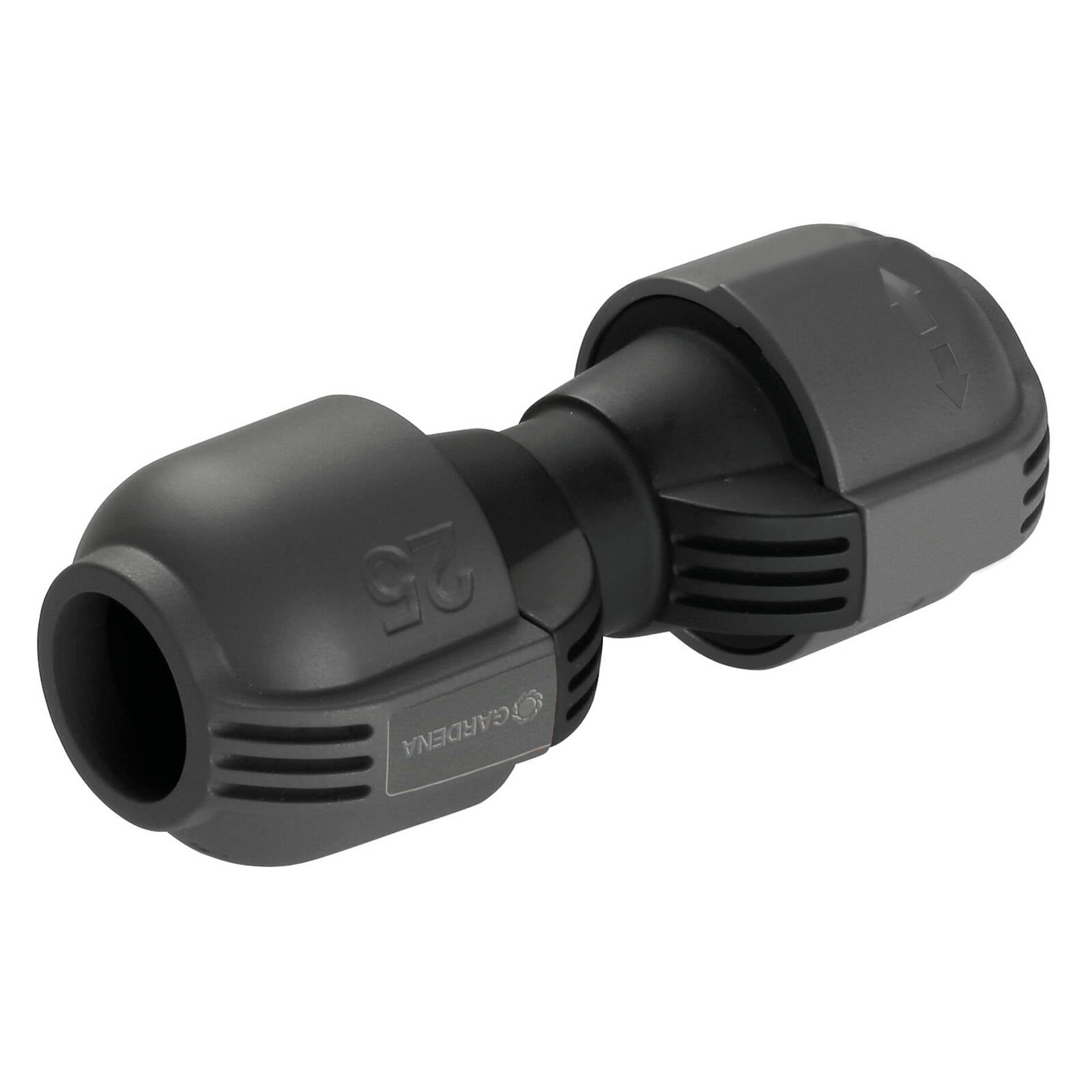 GARDENA 25mm Pipeline Connector in Black/Dark Grey High-Impact Plastic