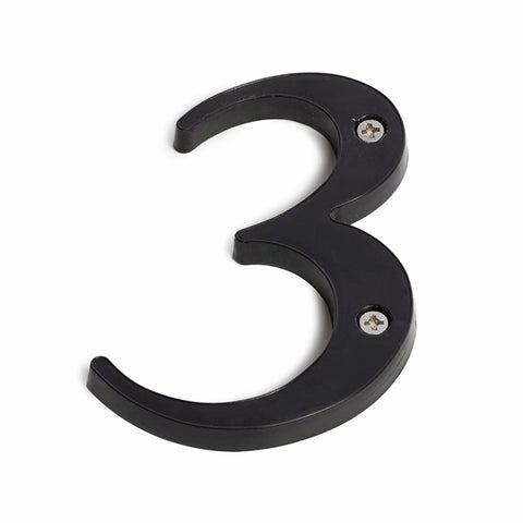 Sandleford 85mm Black Plastic House Number 3 - Weather Resistant