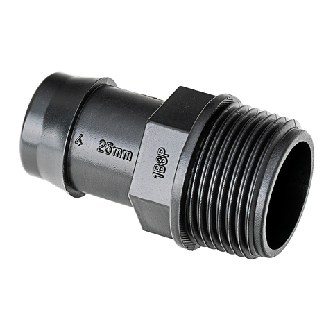 K Rain Male Director 25mm Bsp Thread 5 Pack - Black - Irrigation Connector - SuperSaverAU - view 1