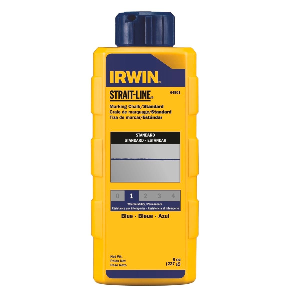 Irwin Straitline 8oz Blue Chalk Powder Refill, Squeeze Bottle Marking Tool