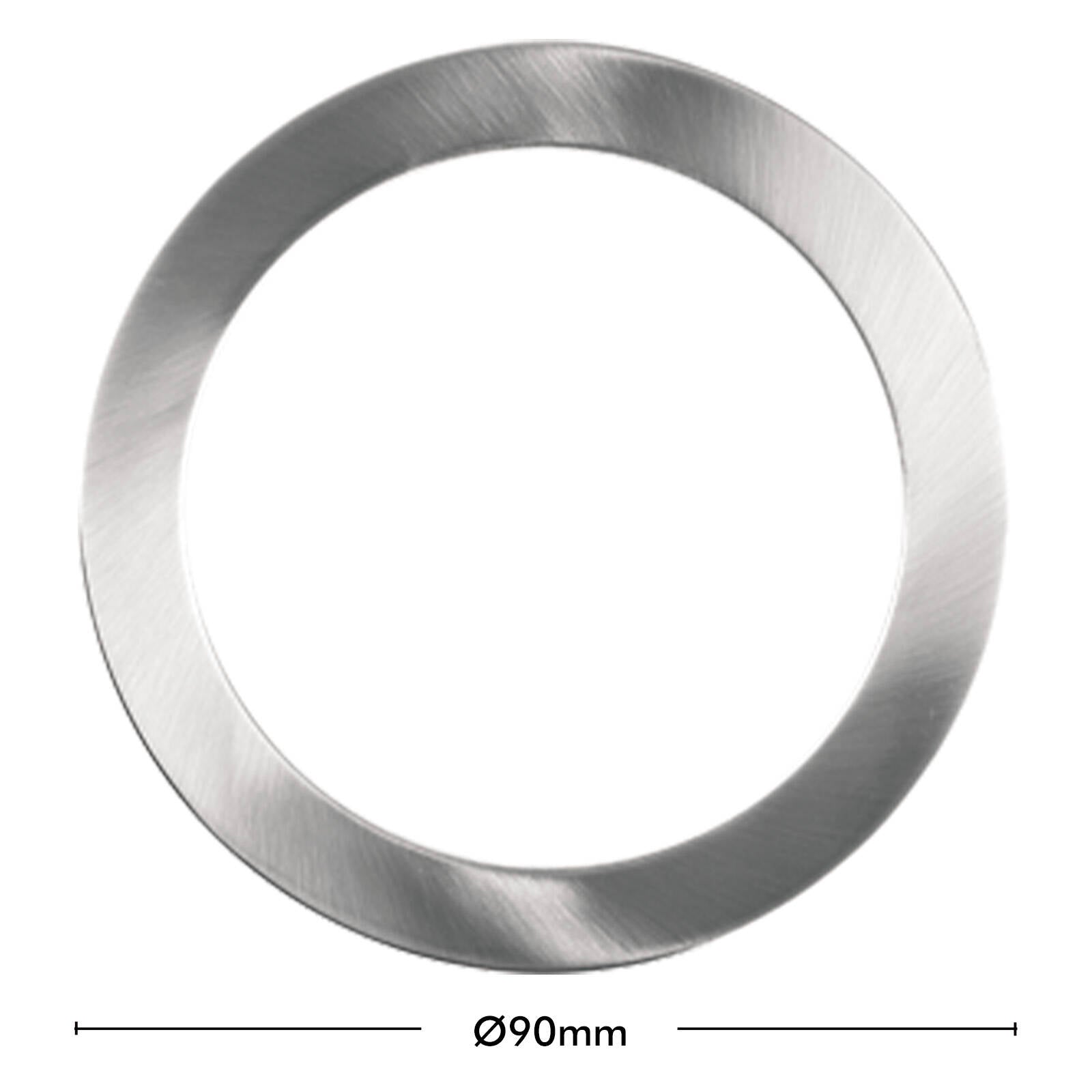 Deta 90mm Twist On Downlight Frames, Brushed Nickel, 2 Pack, Indoor DET001