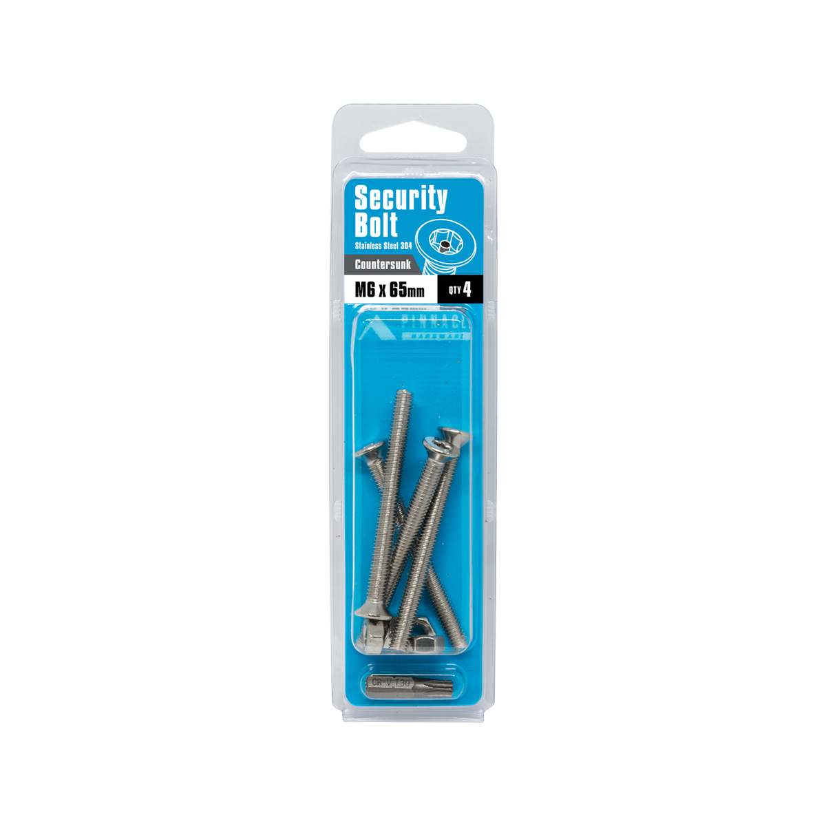 Pinnacle M6 x 65mm 304 Stainless Steel Security Bolts - 4 Pack