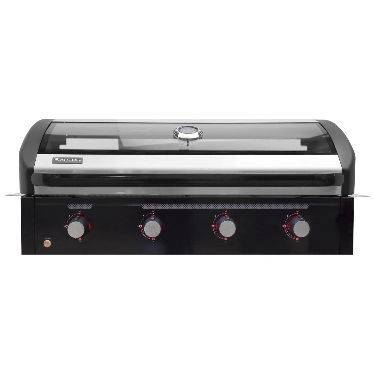 Artusi Halmo 4 Burner Built-In Gas Grill BBQ - Black with Anthracite Trim, Roasting Hood - ABIBBQ4