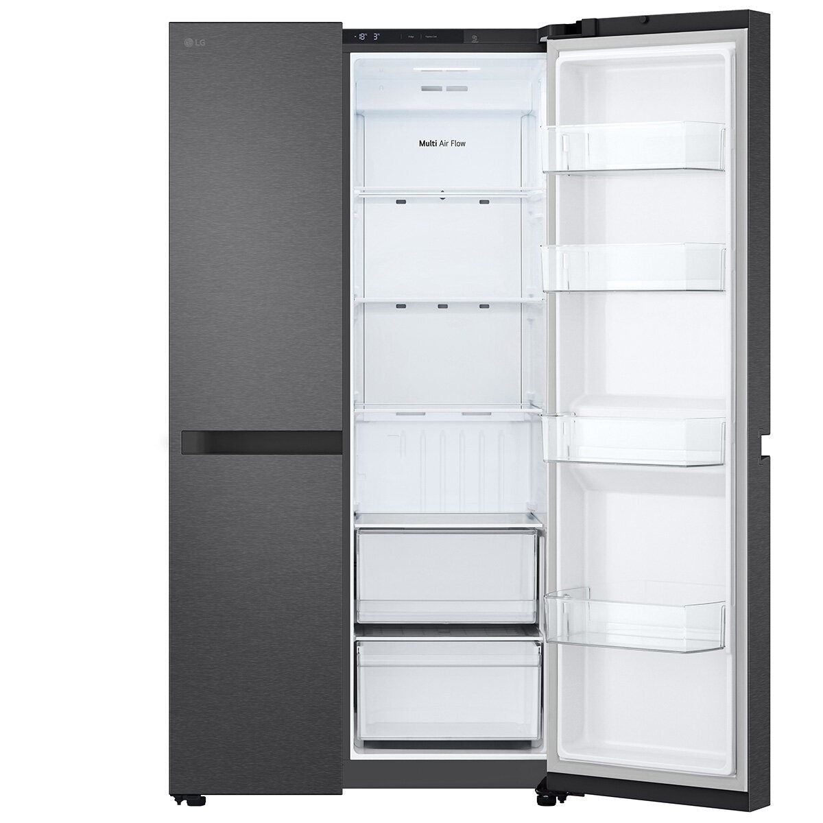 LG 664L Side by Side Fridge - Matte Black, Flat Door Design, 5 Star Energy, Smart Inverter - GS-B599MBL