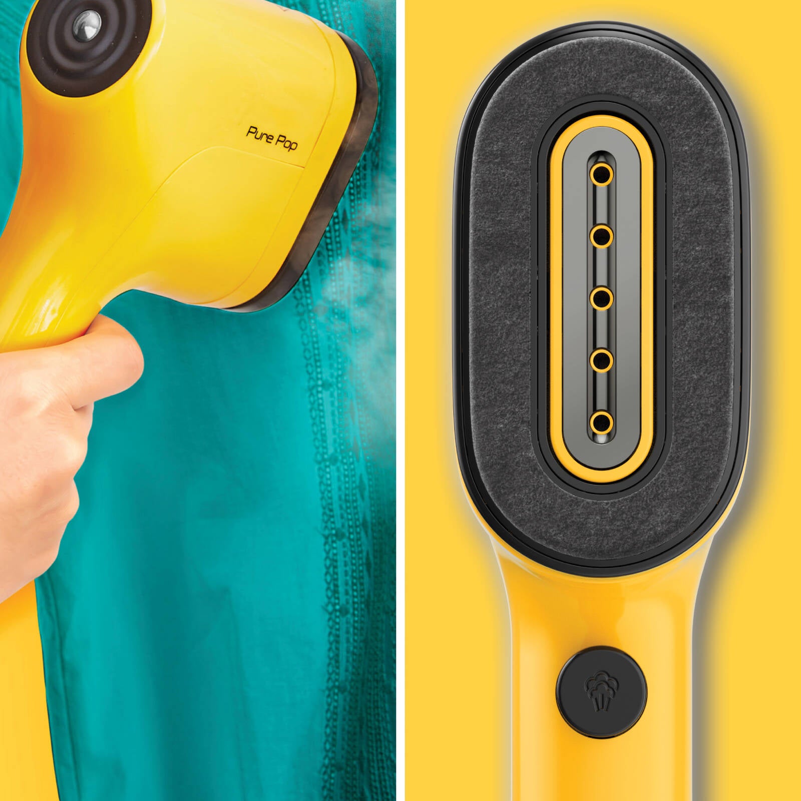 Tefal Pure Pop Handheld Garment Steamer Sunshine Yellow DT2026