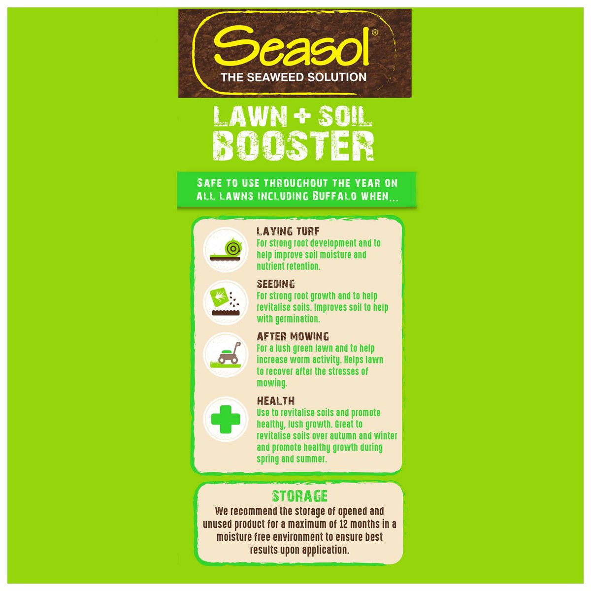 Seasol Lawn Soil Booster 5kg - Natural Granular Treatment - Brown - SuperSaverAU - view 4