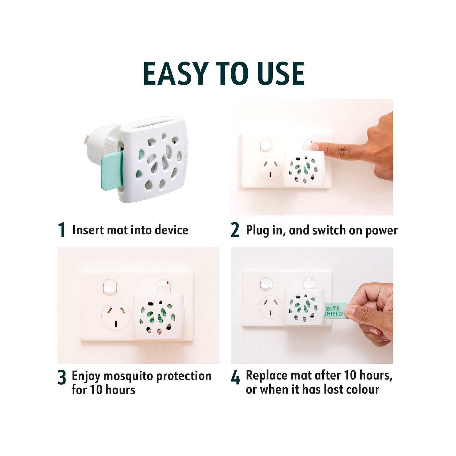 Bite Shield Plug-In Mosquito Repeller Refills, 30 Pack, Green, Indoor, BSH100836
