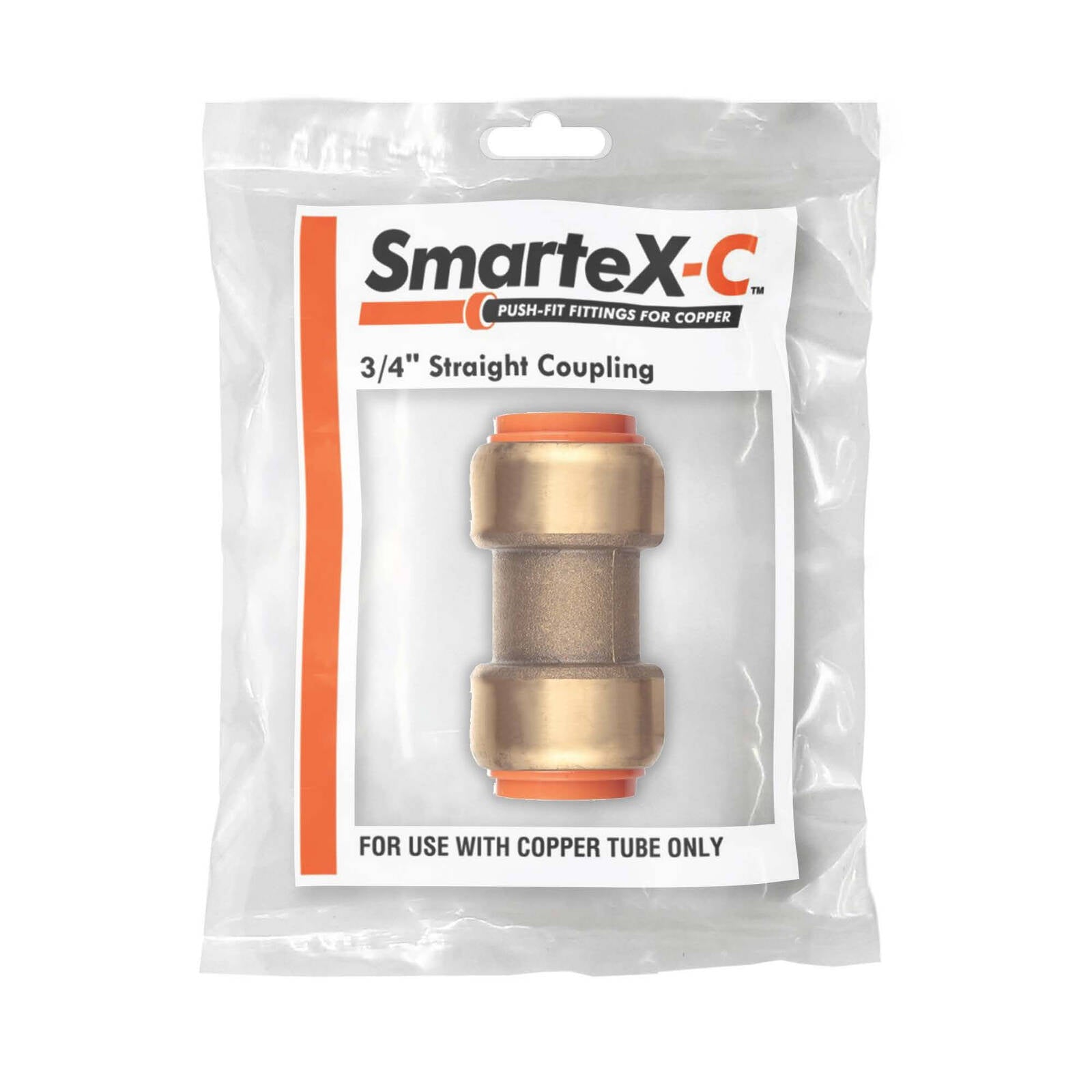 SmarteX-COPPER 20mm Push-to-Fit Lead Free Brass Straight Coupling