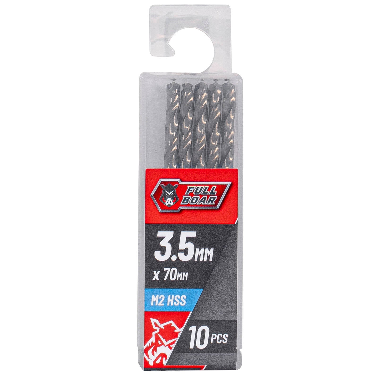 Full Boar 3.5mm M2 HSS Drill Bit 10 Pack for Metal Wood Plastic
