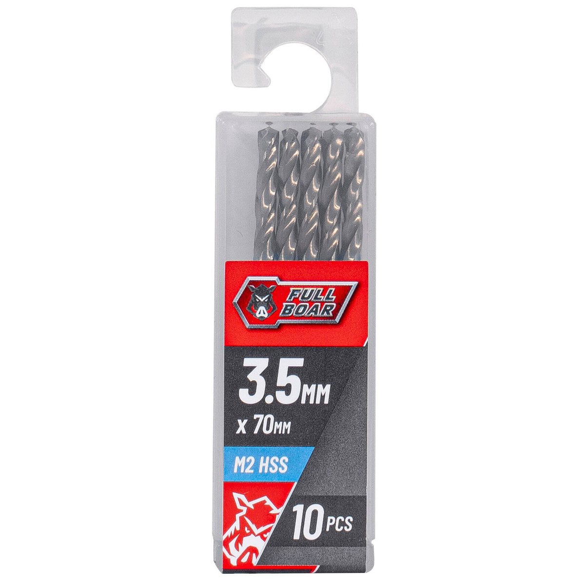 Full Boar HSS Drill Bit Pack of 10 - 3.5mm - Metal, Wood, Plastics - SuperSaverAU - view 1