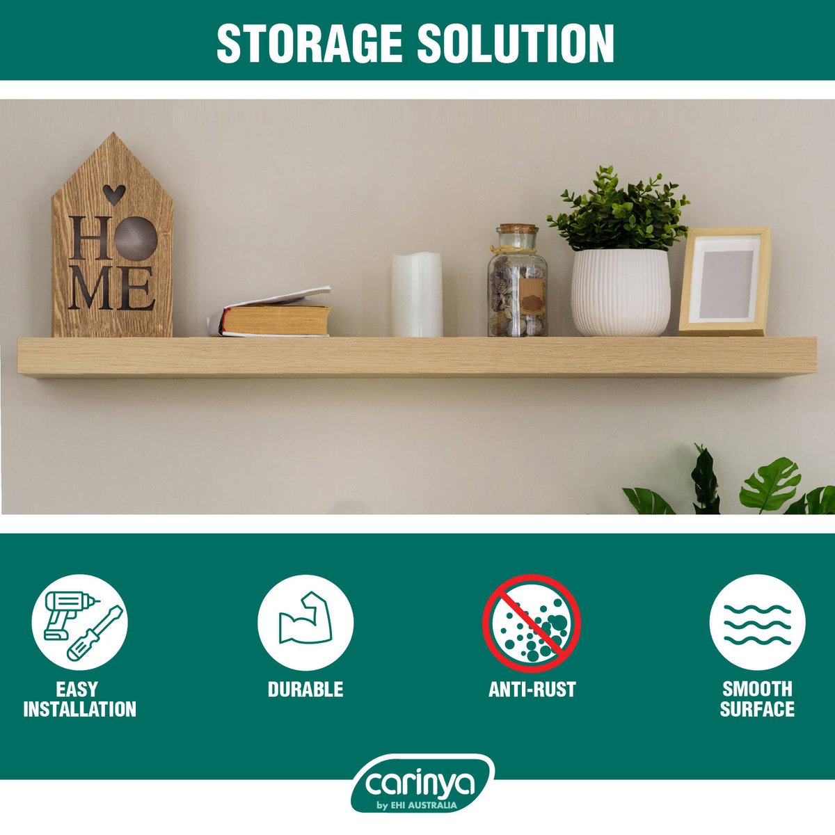 Carinya 100 x 76mm Zinc Plated Steel Hidden Floating Shelf Bracket