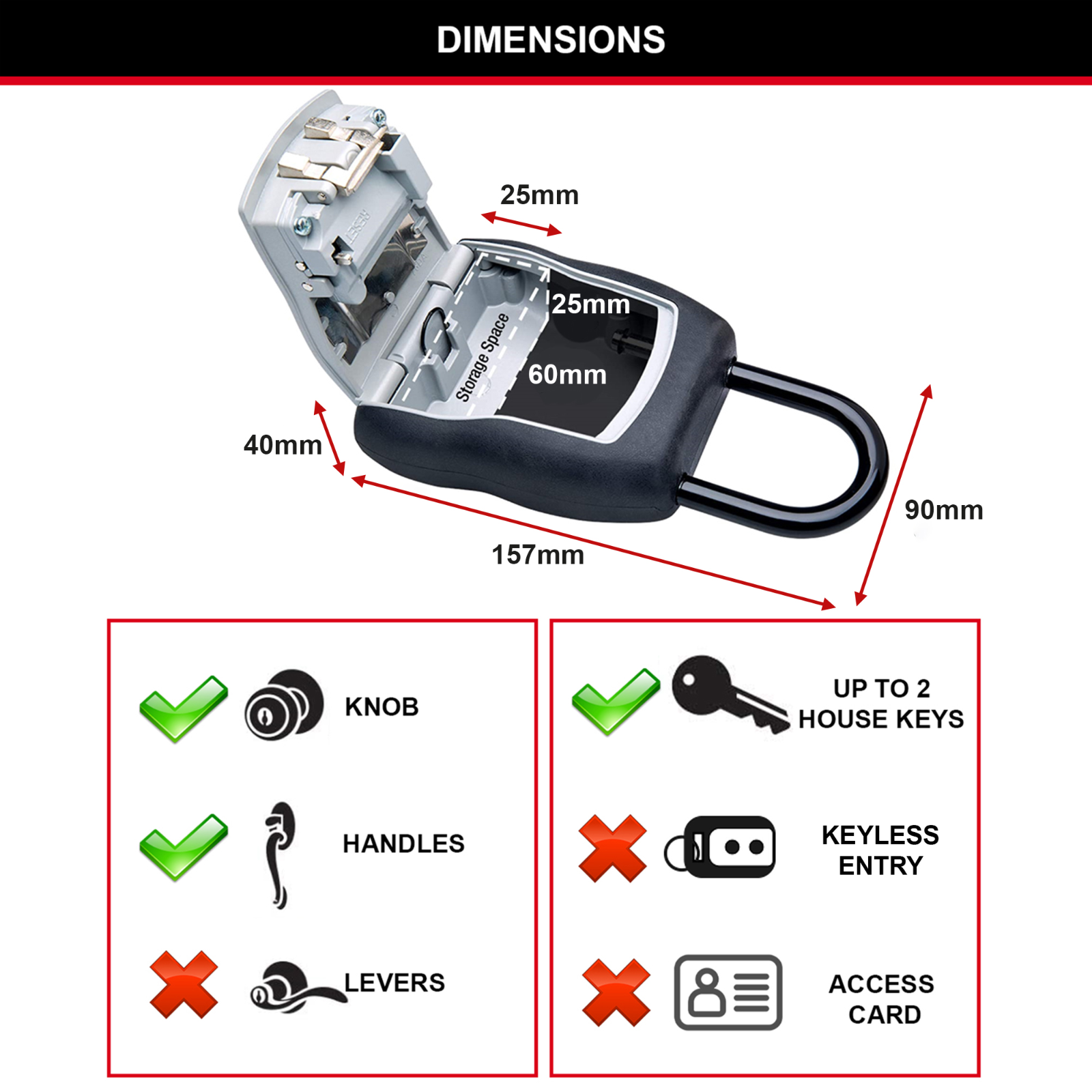 Master Lock Portable Key Storage Safe Combination Over-Door Key Box